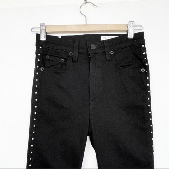 Rag & Bone Studded high-rise skinny jean w/ vintage inspired yoke & pocketing 25 - Picture 5 of 11